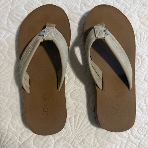 Aldo Tan and Cream Sandals - Picture 1 of 4